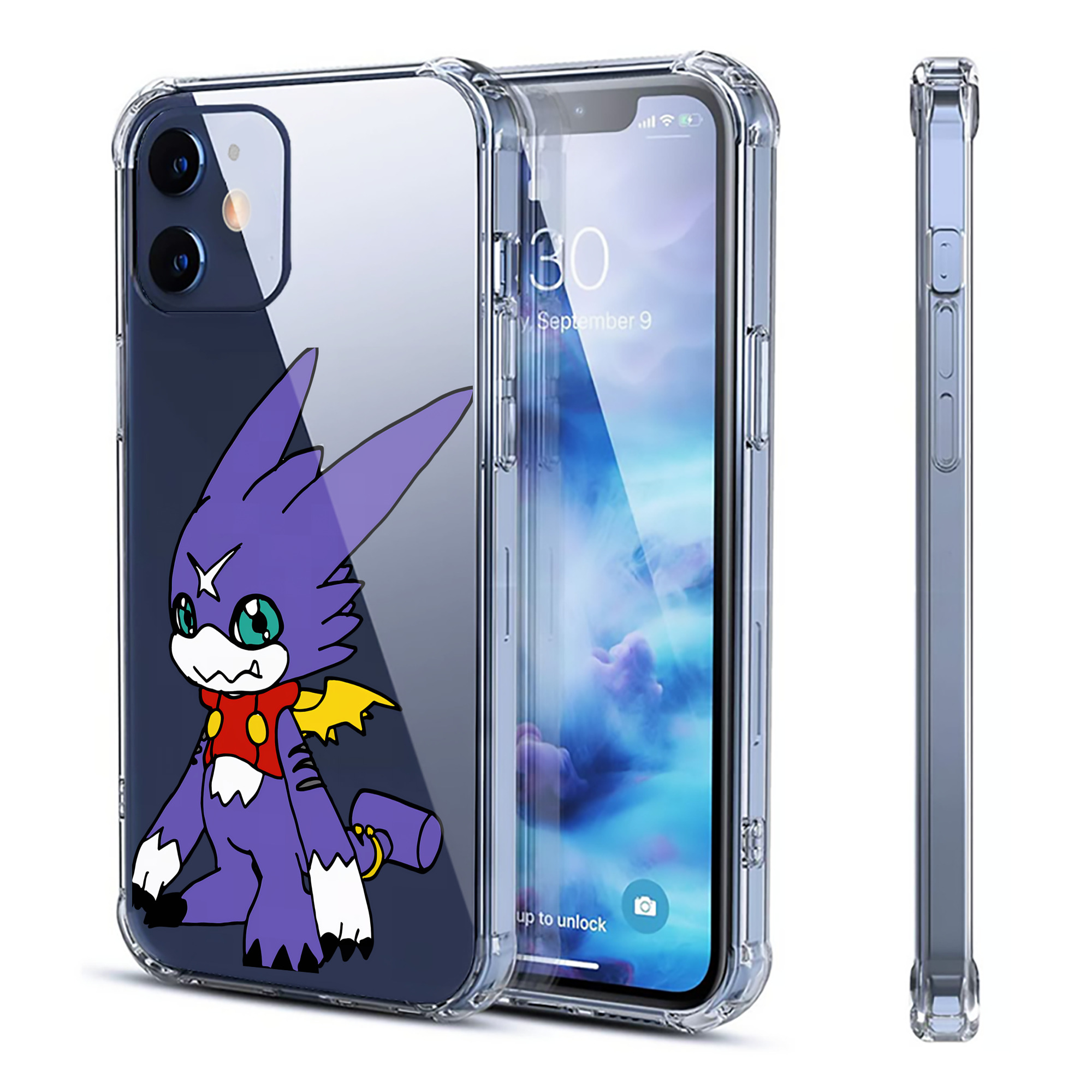 （画像用） Digimon デジタルモンスター/デジモン 【iPhone 12シリーズ対応】透明スマホケース（クリアソフトケース）